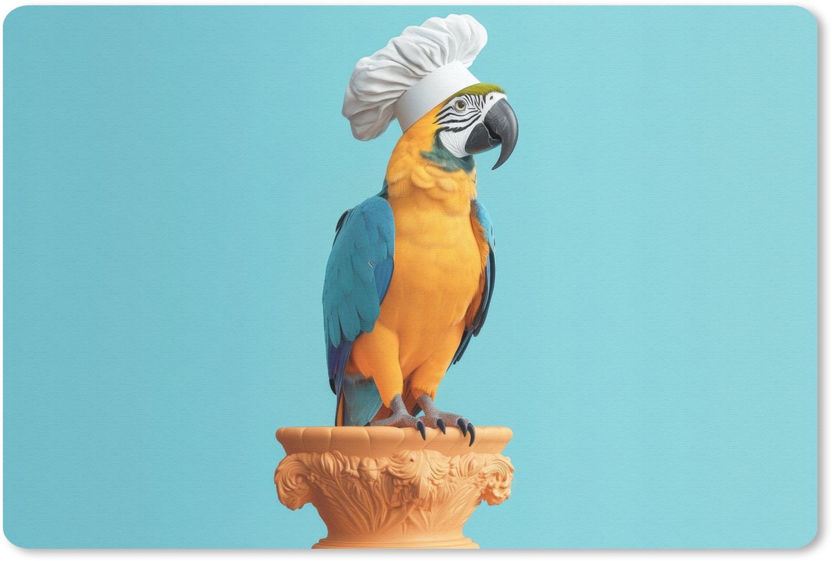 Muismat 27x18 cm - Mousepad Papegaai - Koksmuts - Grappig - Vogel - Muismatten