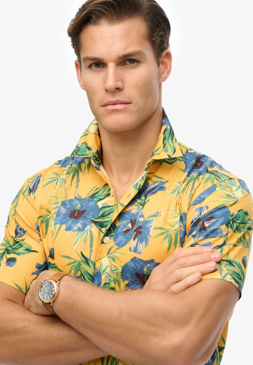 Superdry Hawaïaans overhemd met print Heren Shirts Geel
