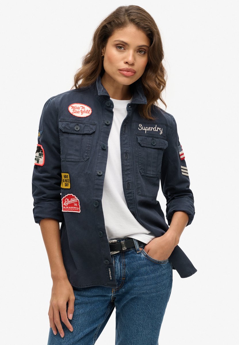Superdry Scoutshirt met lange mouwen Dames Shirts Marineblauw