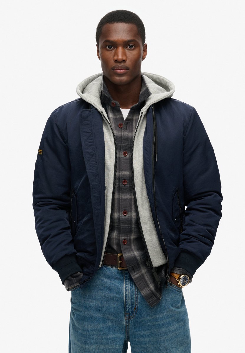 Superdry Military MA1-jas met capuchon Heren Buitenjassen Marineblauw