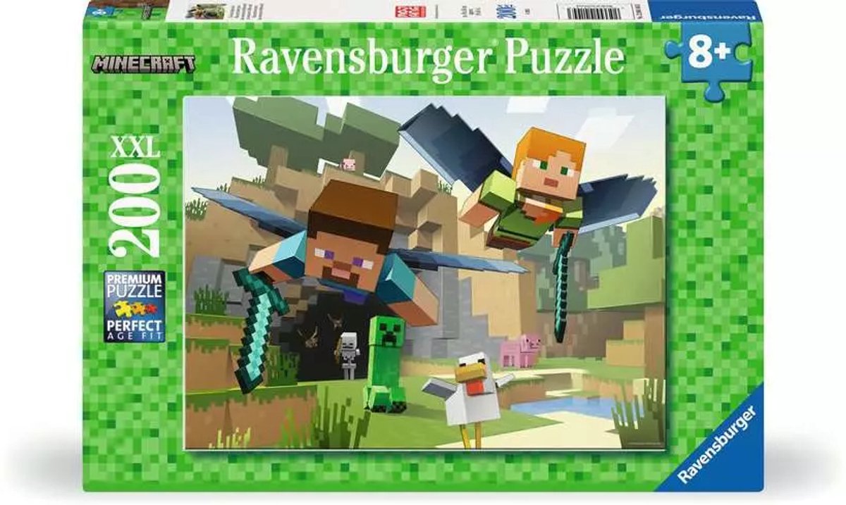 Ravensburger puzzel Minecraft avontuur 200 XXL stukjes kinderen. — afbeelding 3