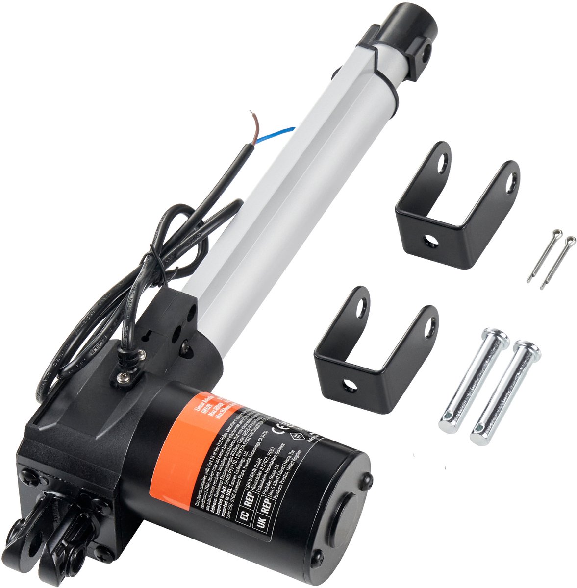 12 V Lineaire Actuator,200 Mm Hoogwaardige Lineaire Actuator met 600kg/6000 N met Montagebeugel en Ip44-Bescherming voor Elektrische Deuren, IndustriëLe Machines, Schepen, Vrachtvervoer