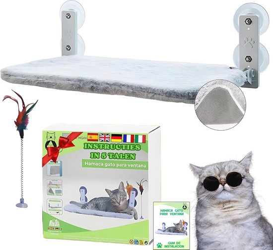 2x Kattenhangmat Voor Het Raam - Opvouwbaar Kattenbed Met Sterke Zuignappen Comfortabel Ligbed Voor Katten