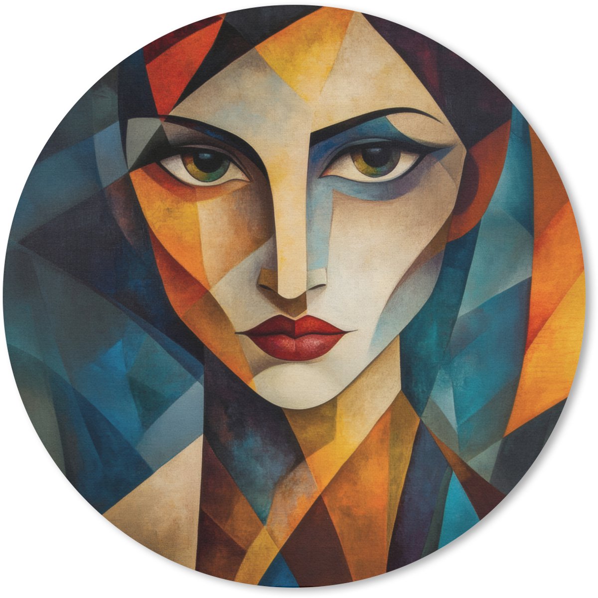 Muismat rond 20x20 cm - Mousepad Portret - Abstract - Vormen - Ronde muismatten