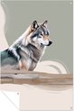 Wolf, Digital Art, Grijs, wit, zwart, bruin, beige