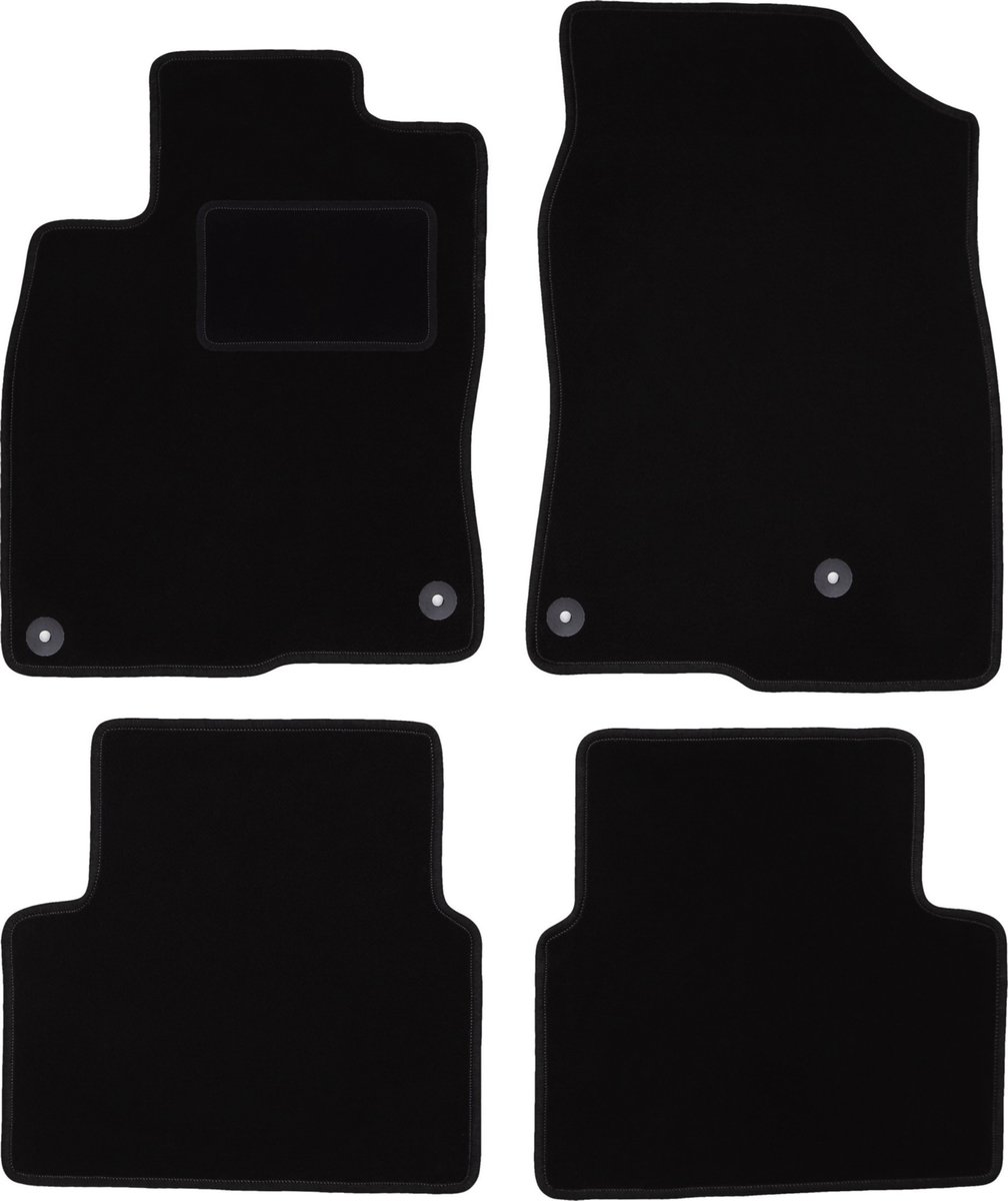 Zwarte velours vloermatten voor: Honda Civic X hatchback (2017-)