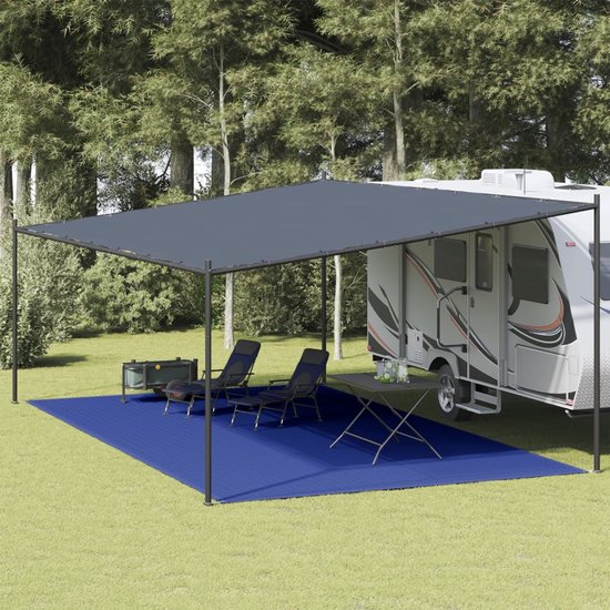 vidaXL - Tenttapijt - 400x700 - cm - HDPE - blauw van Vidaxl — afbeelding 5