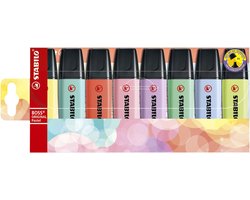 STABILO BOSS ORIGINAL Pastel - Markeerstift - Markeren Met Pastelkleuren - Etui Met 8 Kleuren