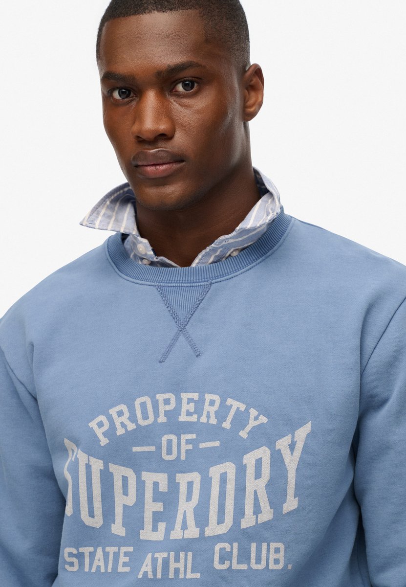 Superdry Athletic Essentials sweatshirt met ronde hals Heren Truien Blauw
