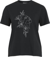 T-shirt Vila Vinora S/s - Noos 14103448 Black Beauty/emb Ava Br Femme Taille - XS