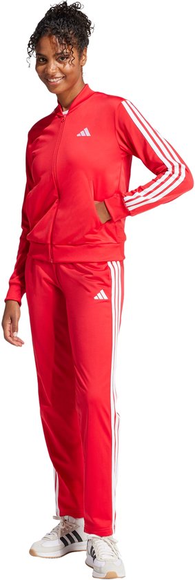 adidas Sportswear Essentials 3-Stripes Trainingspak - Dames - Rood- XL