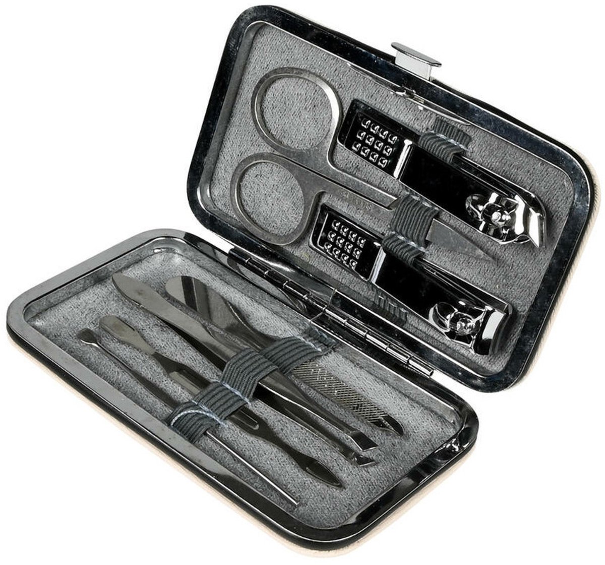 Benson Care Manicureset - 7-delig - wit - incl. etui - RVS - nagel verzorging