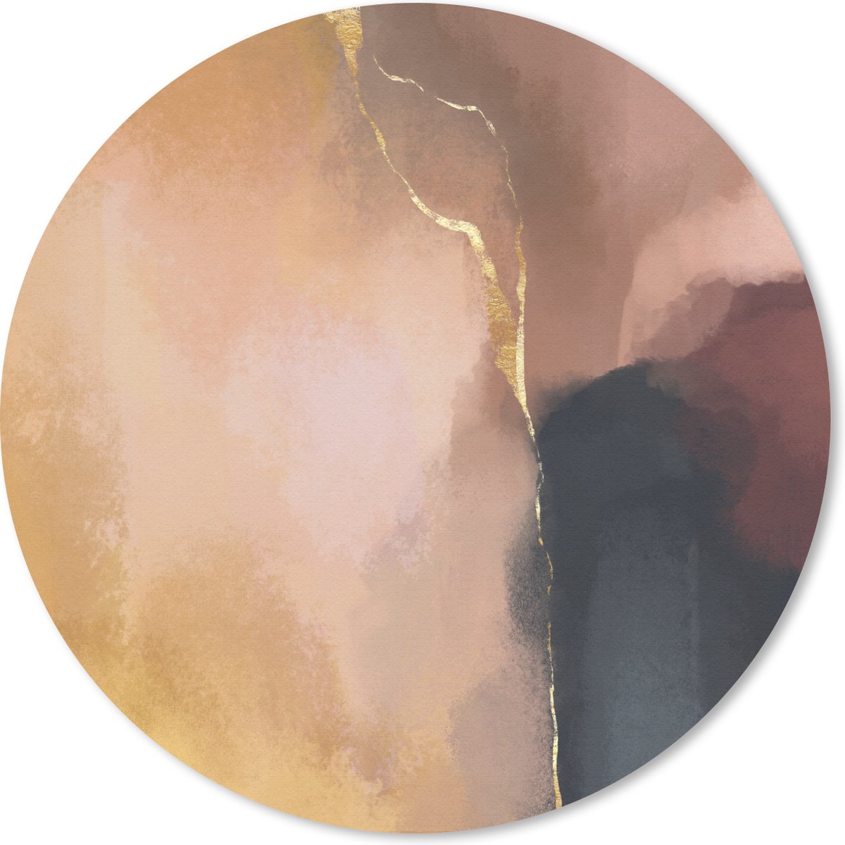 Muismat rond 40x40 cm - Mousepad Abstract - Verf - Pastel - Ronde muismatten