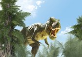 Fotobehang Grote T-Rex-Dinosaurus En De Palm - Vliesbehang - 368 x 280 cm