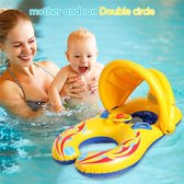 Opblaasbare Baby Zwem Stoeltje Liggen Zwemmen Ring Zwembad Speelgoed Trainer Zonnekap Anti-zon Veiligheid Zwembadring Kinderen Waterspelen