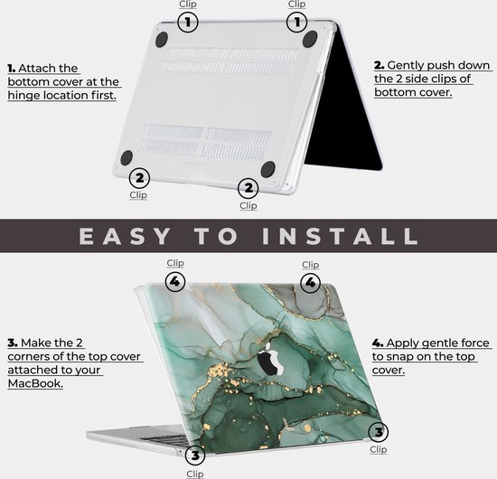 Lunso - MacBook Air 15 pouces (2023) - housse housse - Vert Maeve