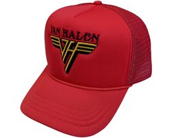 Van Halen - Text & Yellow Logo Trucker pet - Rood