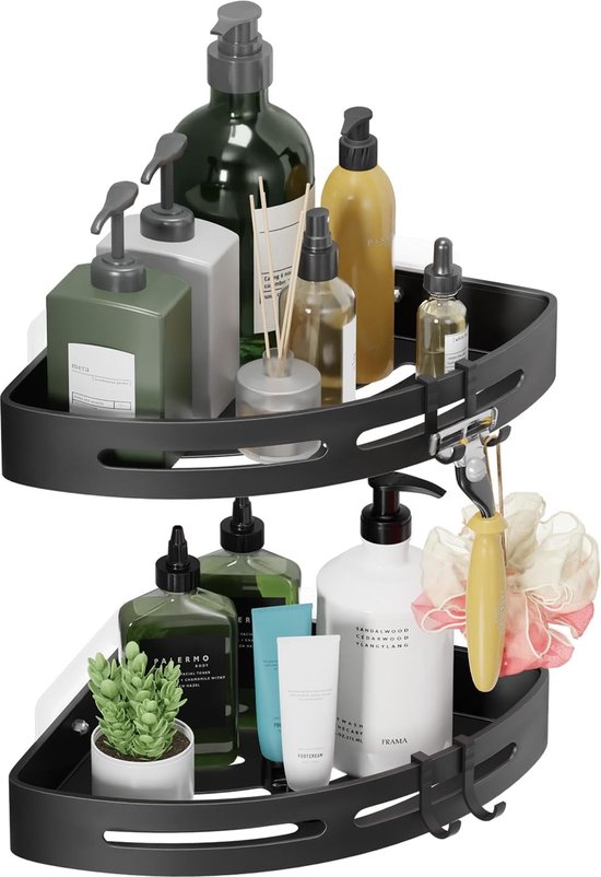 Badkamerrek 2 Stuks Doucherek Badkamer Accessoires Doucherek Zonder Boren Shower Shelf... bol