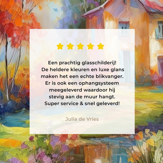 MuchoWow® Peinture sur Verre - Paysage - Coloré - Peinture à l'Huile - Art - 60x90 cm - Peintures sur Verre Acrylique - Photo sur Glas