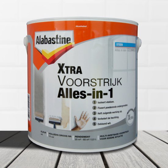 Alabastine Xtra Voorstrijk Alles in 1 - Wit - 1 liter - Alabastine