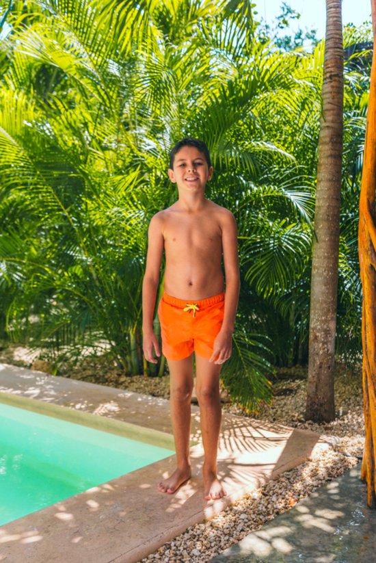 Sea'sons- Kids-Swimshort Solid -Orange Yellow - Maat 128/134