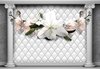 Fotobehang - Vlies Behang - Meer met Pilaren en Bloemen - 312 x 219 cm