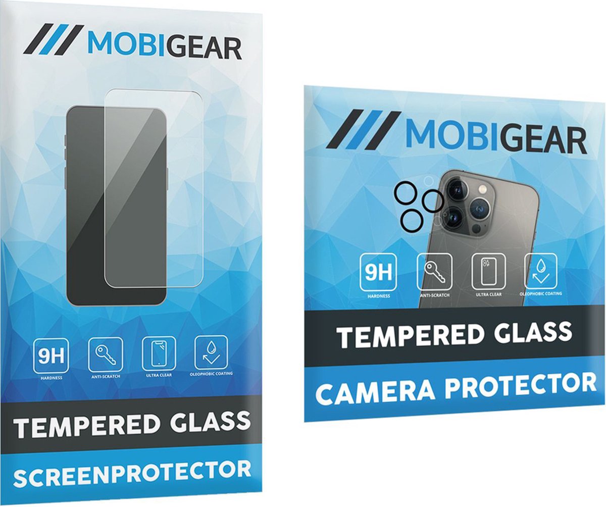 Mobigear Screenprotector geschikt voor Apple iPhone 13 Pro Max Glazen | Mobigear 2in1 Screenprotector,Camera Protector - Case Friendly
