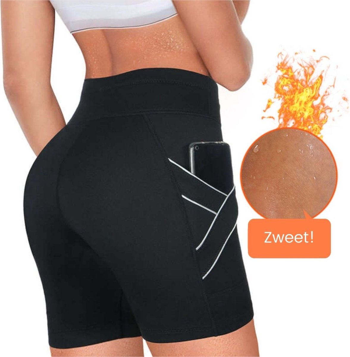 Sauna Broek – Kort | Neopreen Zweet Broek | Compressie Legging | Met Zak | Afslankbroek | Thermisch (2025)