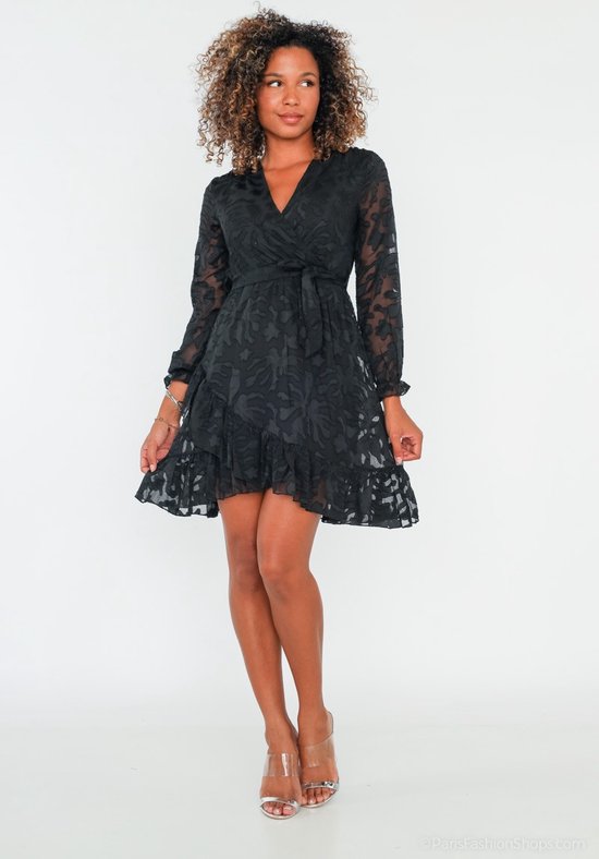 Lilie Rose Automne Hiver 2023/2024 ROBE WVN-Lace Black- Robe Femme - Taille M/L