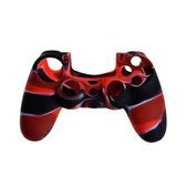 Siliconen hoes Camo Rood Zwart - voor PS4 controller