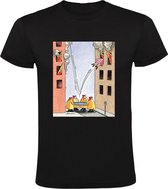 Brandweer Heren T-shirt - vuur - vrouw - flat - grappig