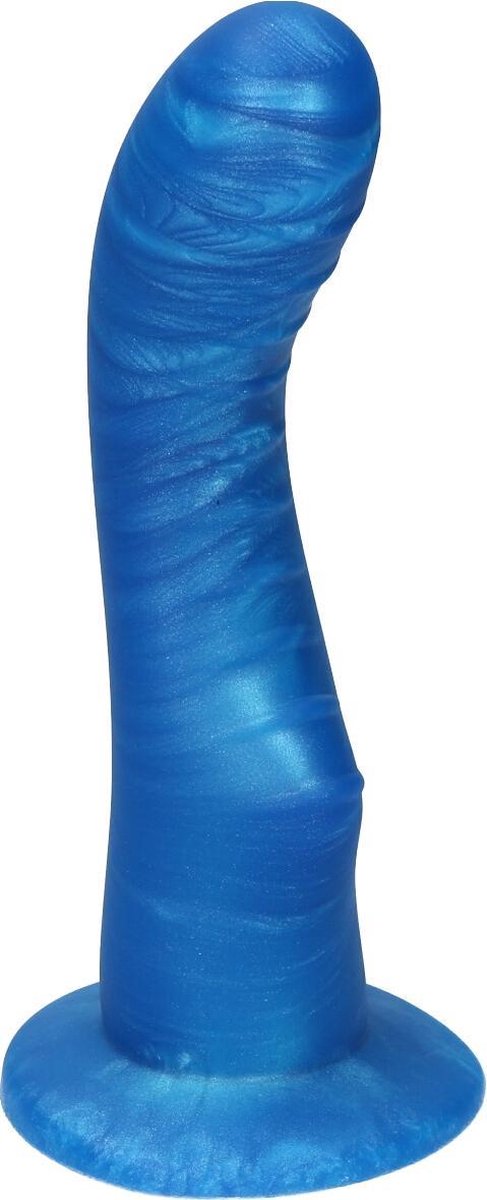 Goedkoopste Ylva & Dite - Kajsa - Siliconen G-spot / Prostaat dildo - Made in Holland - Helder Blauw Metallic