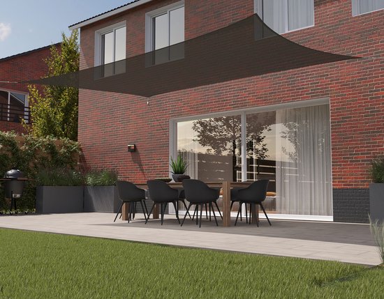 Kopu® Schaduwdoek Rechthoek 280 gram Waterdoorlatend 3x4 m - Grijs