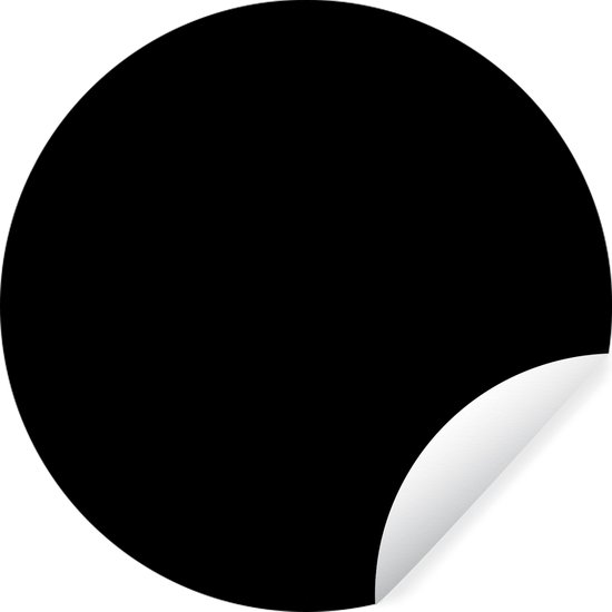 Muursticker - Behangcirkel - Zwart - Effen - Interieur - Muurcirkel binnen - 140x140 cm - Stickers - Zelfklevend - Woonkamer