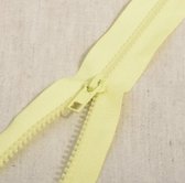 Deelbare rits 35cm pastel geel - polyester stevige rits met bloktandjes
