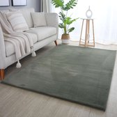 Flycarpets Tapis moelleux à poils longs Teresa - Vert - 240x340 cm