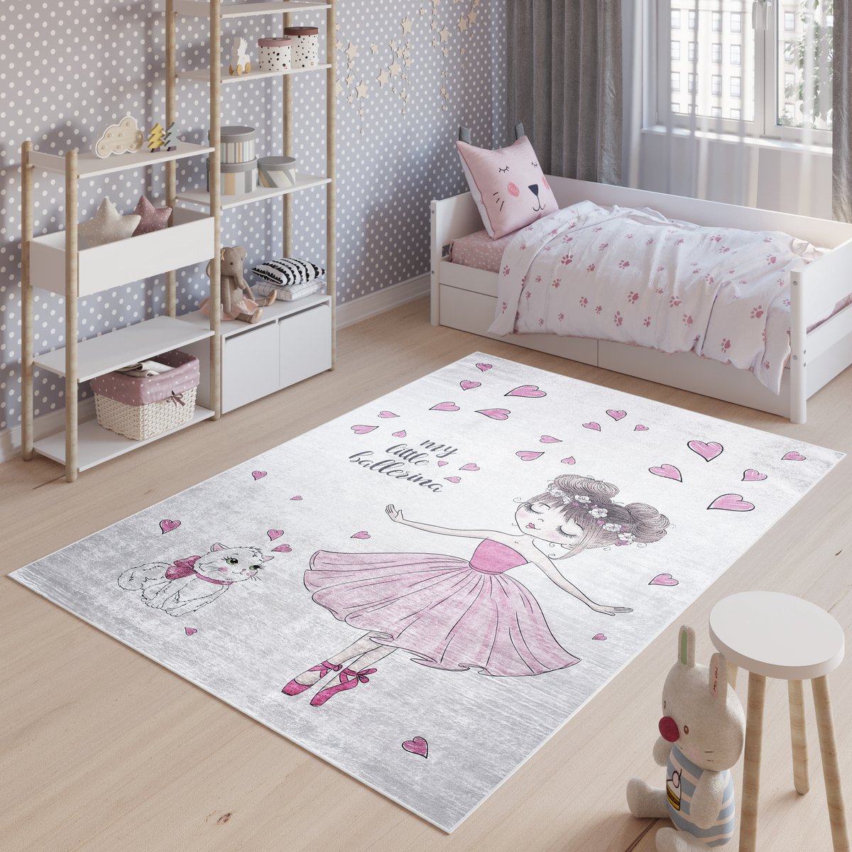 Tapiso Emma Vloerkleed Jeugdtapijt Meisje Kinderkamer Speelmat- 120x170 Roze 6