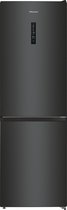 Hisense RB424N4EFC - Combiné réfrigérateur-congélateur - Aspect acier noir - Présentoir sur porte
