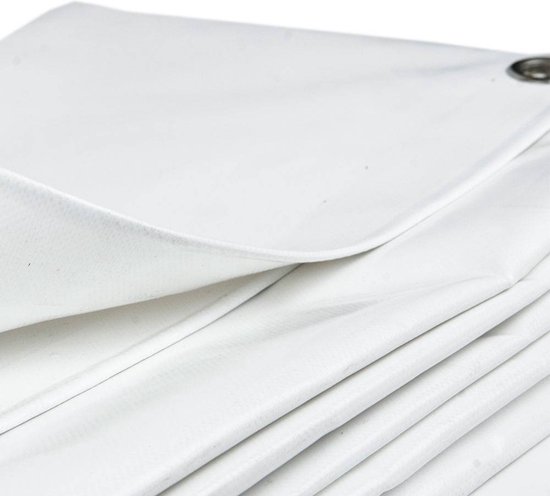 Lacers JaffaLine Afdekzeil, robuust en waterdicht dekzeil in verschillende maten en kleuren voor optimale bescherming in buitenruimtes, wit, 8 x 10 m