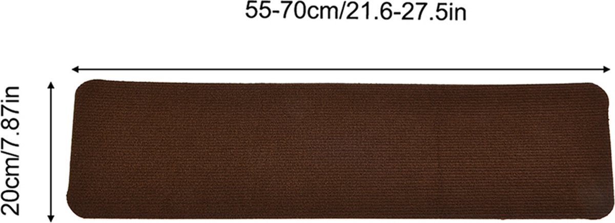 Homcomodar Traptreden voor houten treden, set van 15, 76 x 20 cm, rubberen traplopers voor binnen, antislip traptapijten, veiligheidsmatten voor kinderen en honden, trapgreep, traptreden