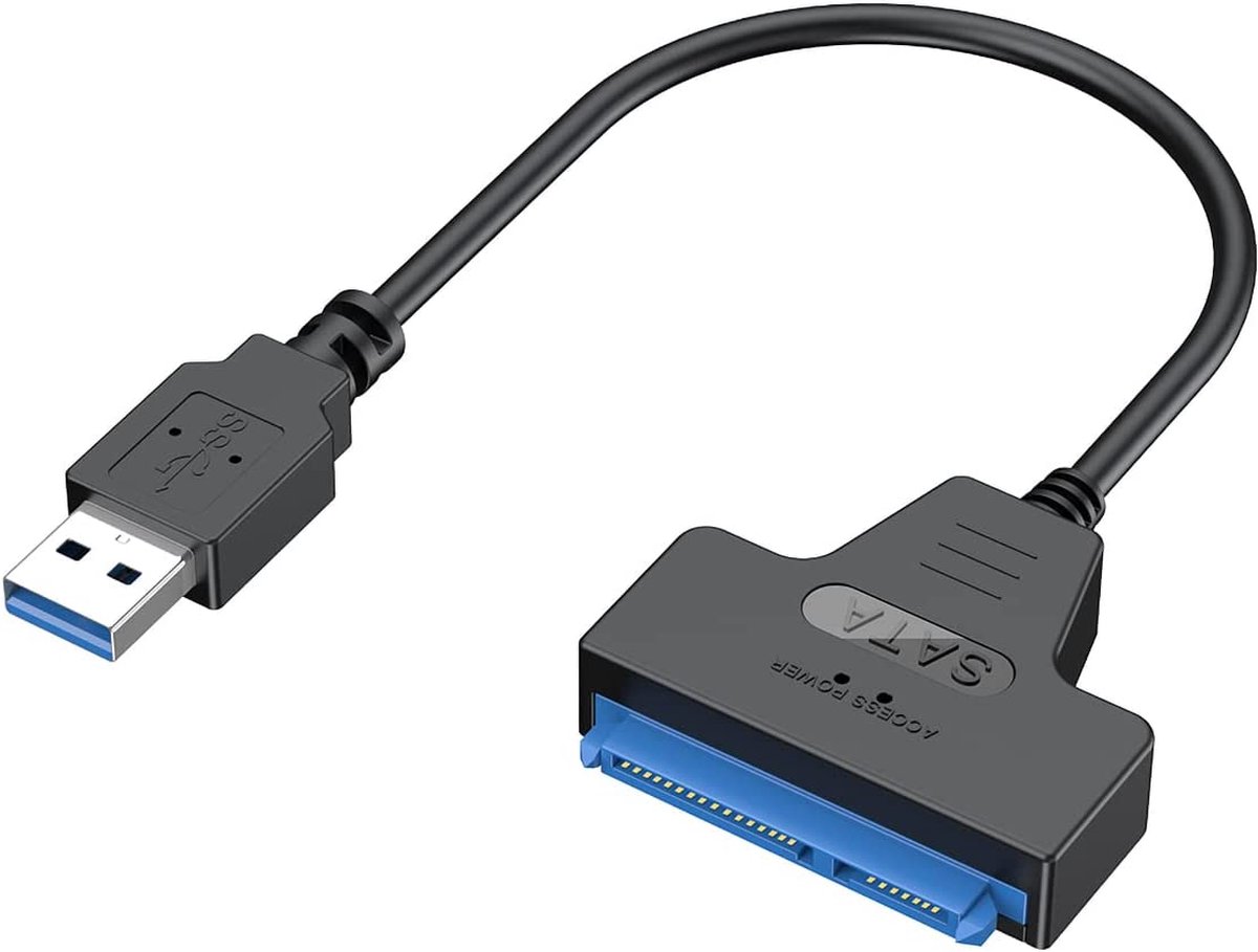 NÖRDIC USB3-SATA USB-A naar SATA adapter - 2.5 SATA III HDD - 5Gbps - Zwart