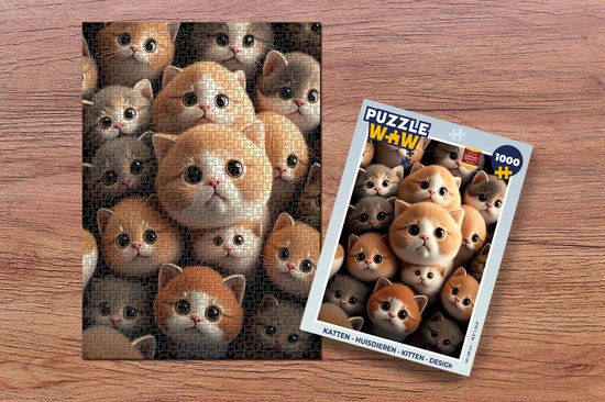 Puzzle Chats - Animaux domestiques - Chaton - Design - Garçons - Filles - Puzzle - Puzzle 1000 pièces adultes