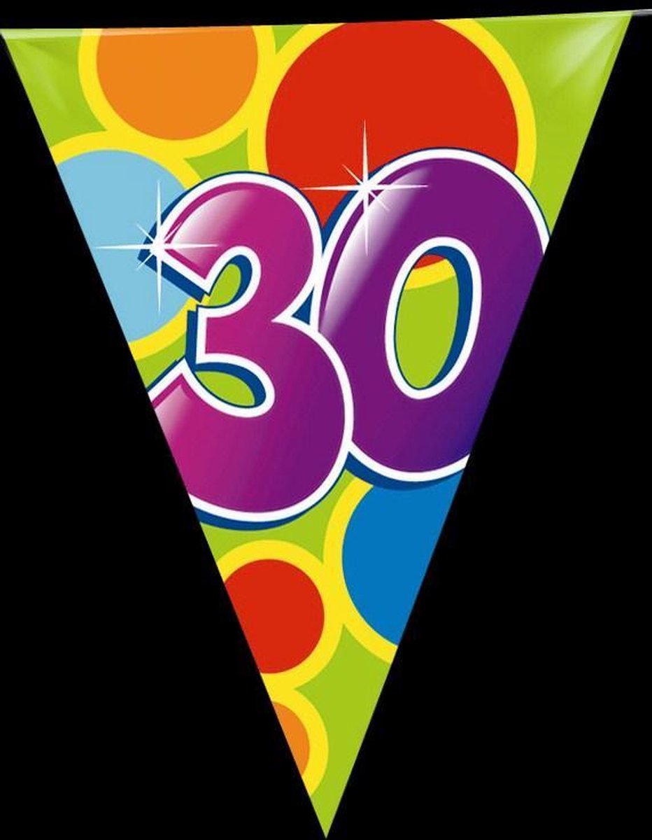 Haza Vlaggetjes - 30 jaar - leeftijd verjaardag - plastic - 10 meter — afbeelding 2