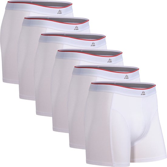 DANISH ENDURANCE Boxershorts Bamboe Viscose Heren Ondergoed - ultiem draagcomfort - 6 pack -Wit - Maat M