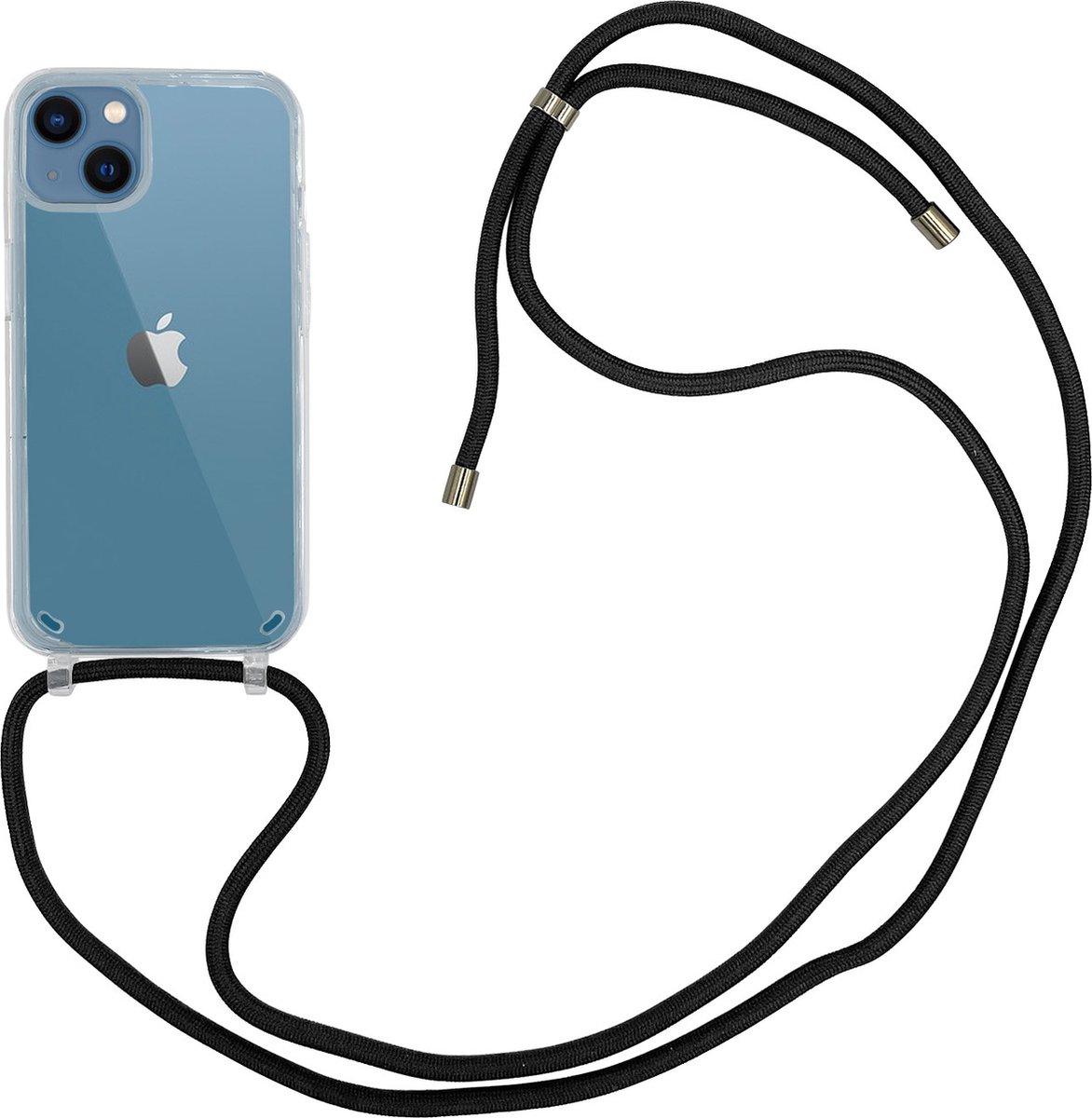 Høyde - Geschikt voor iPhone 13 Mini - Telefoonhoes met koord - Transparant