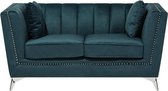 Bol.com Beliani GAULA - Two Seater Sofa - Blauw - Fluweel aanbieding