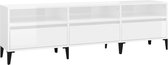 vidaXL - Tv-meubel - 150x30x44,5 - cm - bewerkt - hout - hoogglans - wit