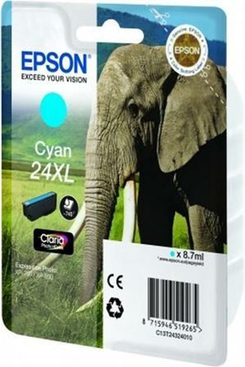 24XL inktcartridge cyaan high capacity 8.7ml 740 pagina's 1-pack blister zonder alarm
