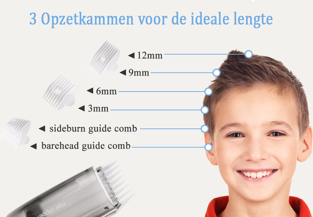 ZJchao Tondeuse voor baby's, zeer stil, met geleidingskam, draadloos, oplaadbaar, waterdicht, voor thuisgebruik