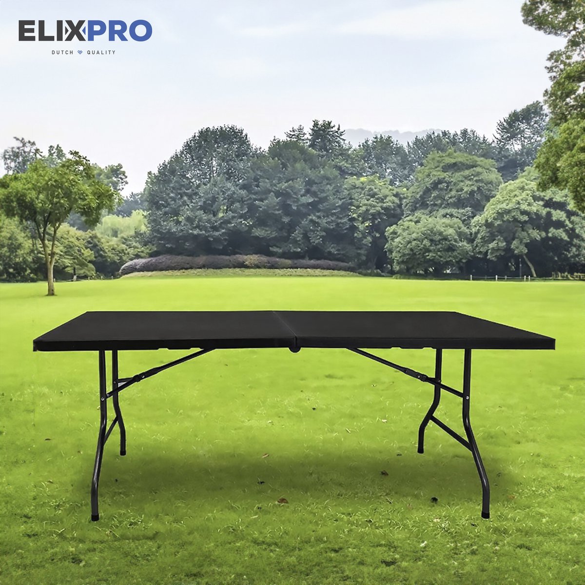 Table pliante Elixpro - Table pliable - 70x180cm - Résistant aux